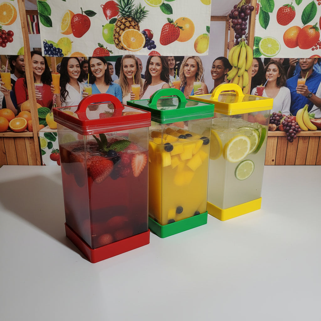 Tempat Es Buah Akrilik 20 liter 22x22 tinggi 45 cm Food Grade