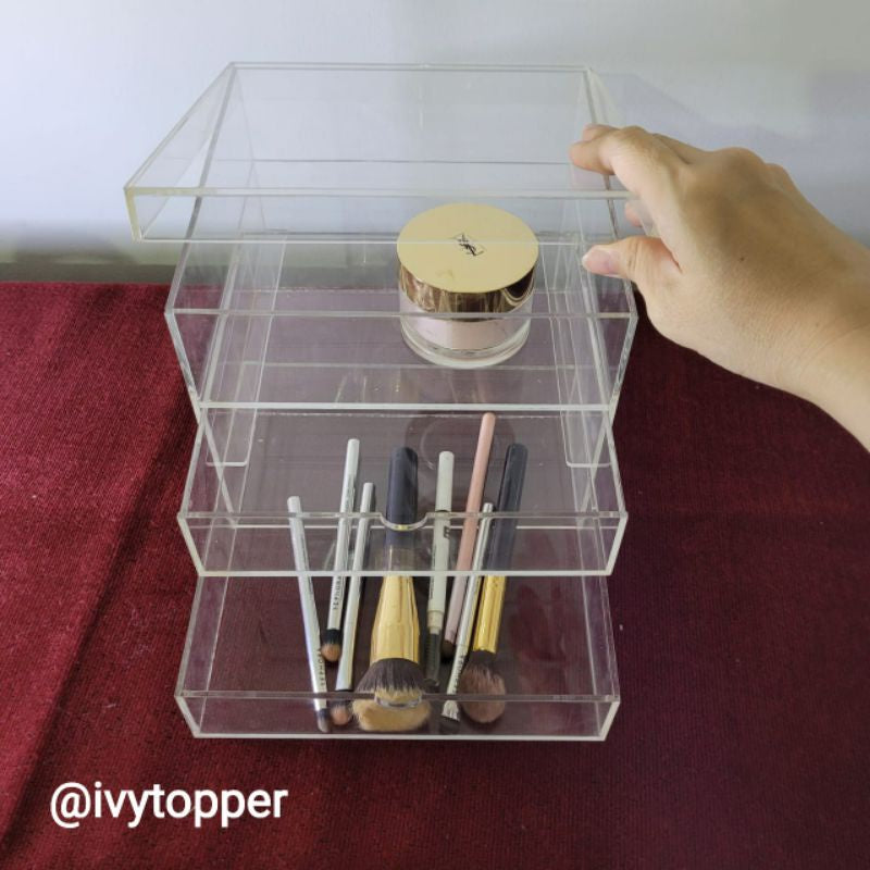 Tempat Kosmetik Akrilik 3 Susun Premium