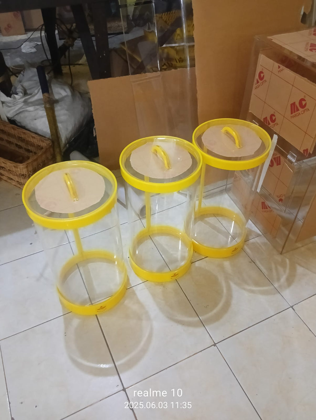 Tabung Es Buah Akrilik 15 Liter Tempat Minuman Es D22 T45 cm