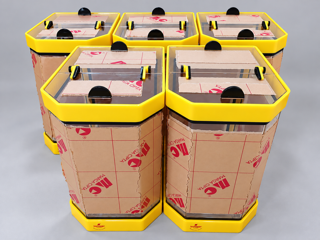 Tempat Minuman Es Acrylic SegiEnam 25X30 Tinggi 45 cm 25 30 Liter