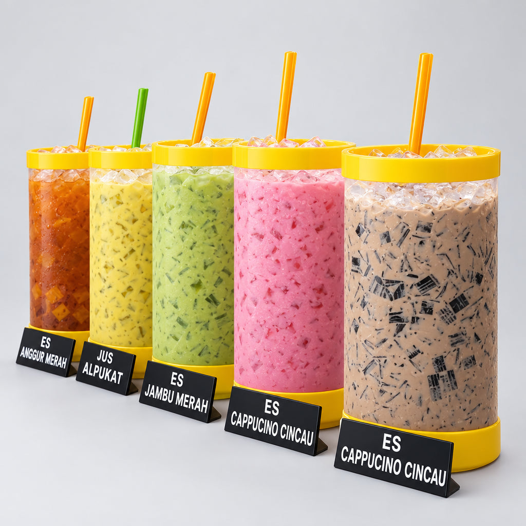 Tabung Es Buah Akrilik 15 Liter Tempat Minuman Es D22 T45 cm