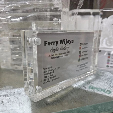 Acrylic Label NAMA Magnetic tebal 20 mm Custom Price Tag