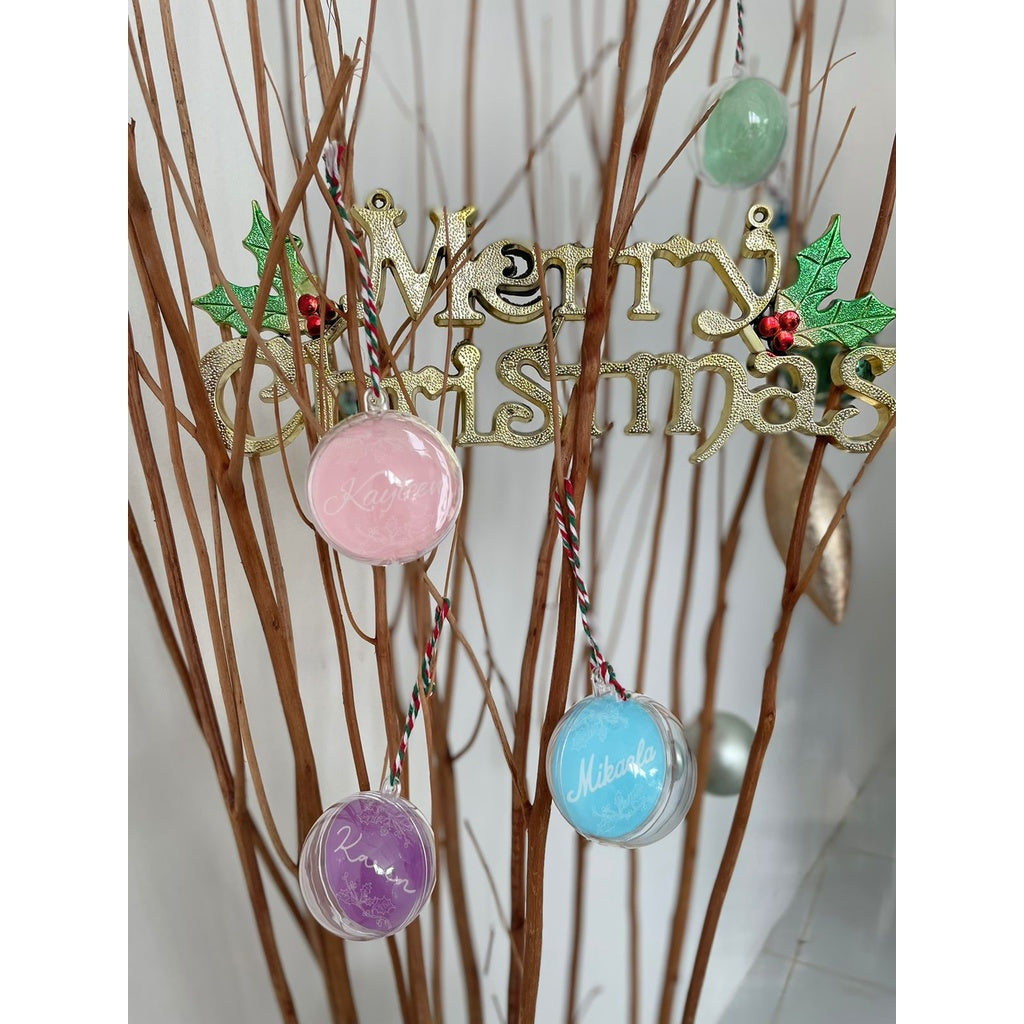 Bola Natal Akrilik Pohon Natal Christmas Ball Ornament Dekorasi